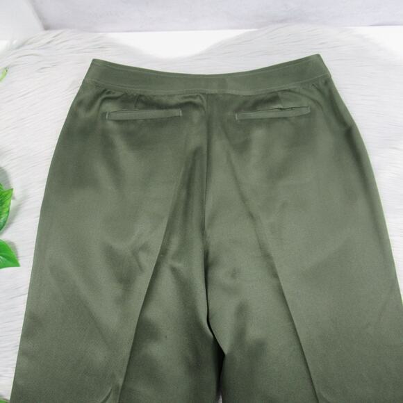 TOMMY BAHAMA Silk Blend High Rise Cropped Pants Olive Green Women's Size 8 - Picture 8 of 12